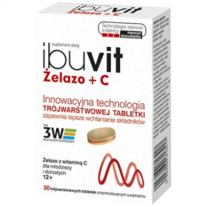 Ibuvit Zelazo Железо + C, 30 таблеток с контролируемым высвобождением,      популярные        
