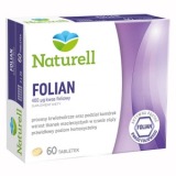 NATURELL,Folian  Фолиан, 400 мкг фолиевой кислоты, 60 таблеток *****                      