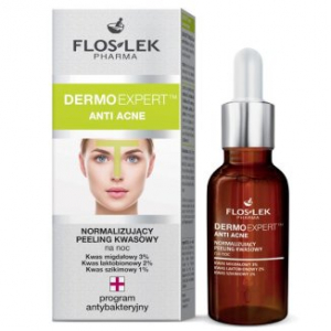 Flos-Lek DermoExpert Anti Acne, нормализующий кислотный пилинг, ночной, 30 мл