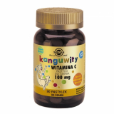  Kanguwity, витамин С 100мг, дети от 4 лет, апельсинового вкуса,Solgar, 90 лепешек