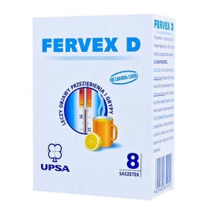 Fervex D 500 мг + 200 мг + 25 мг, гранулы для перорального применения, 8 пакетиков