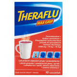 Theraflu Max Grip 1000 мг + 70 мг + 10 мг, Терафлю10 пакетиков