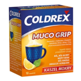 Coldrex Muco Grip 500 мг + 200 г + 10 мг со вкусом лимона и мяты, 10 пакетиков              HIT