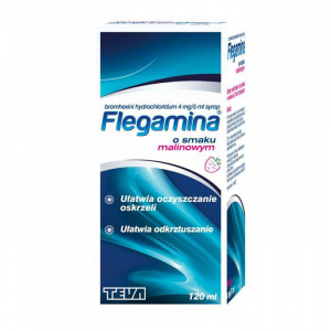  Flegamina, сироп 4 мг / 5 мл, малиновый ароматизатор, 120мл