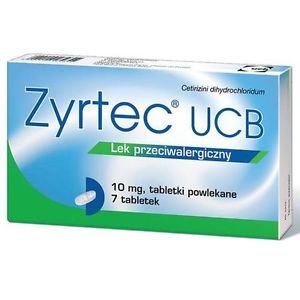 Zyrtec, Зиртек UCB 10 мг, 7 таблеток