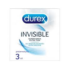 DUREX Invisible Невидимые презервативы, для большей близости, 3 штуки