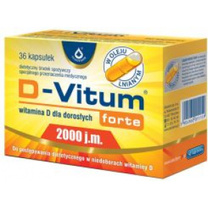 D-Vitum Forte 2000 j.m, для взрослых, 36 капсул