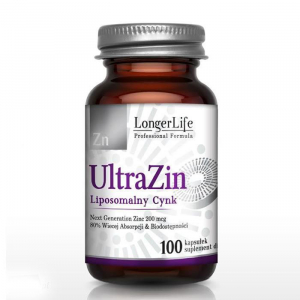 UltraZine, липосомальный цинк, LongerLife, 100 капсул