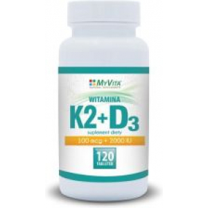 MYVITA, витамин К2 МК7 100 мкг + D3, 120 таблеток