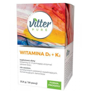 Vitter Pure, витамин D3 + K2 MK-7, порошок, 21,9 г