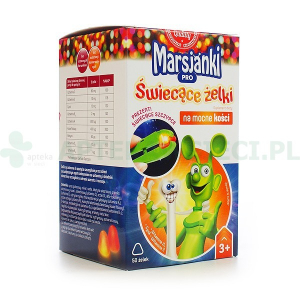Marsjanki,Сильные Кости, мармелад для детей старше 3-х лет, фруктовый вкус, 50 ​​штук