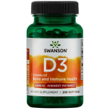 Vitamin, Витамин D3 5000IU, Swanson, 250 капсул