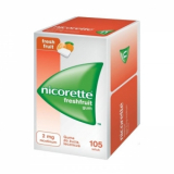 Nicorette FreshFruit 2 мг, жевательная резинка, 105 штук