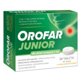 Orofar Junior 1 мг + 1 мг, для детей старше 6 лет, со вкусом апельсина, 24 пастилки,    популярные