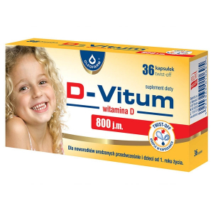 D-vitum, витамин D для младенцев 800j.m., 36 капсул твист-офф