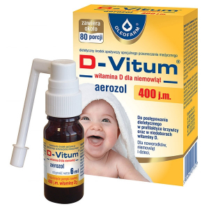 D-Vitum, витамин D для младенцев 400 J.m, аэрозоль, 6 мл                                