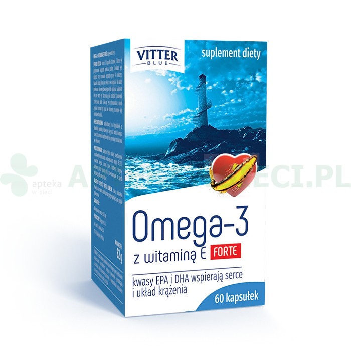 Omega-3 Forte,1000мг, Омега-3 Форте 1000мг + витамин Е, 60 капсул NEW