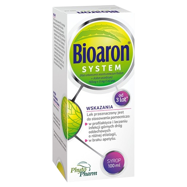 Bioaron, Биоарон Систем 1920 мг + 51 мг / 5 мл, сироп от 3 лет, 100 мл